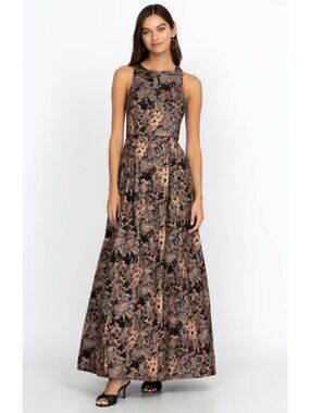 NWT Johnny Was Bronze Metallic Jacquard Maxi Dress